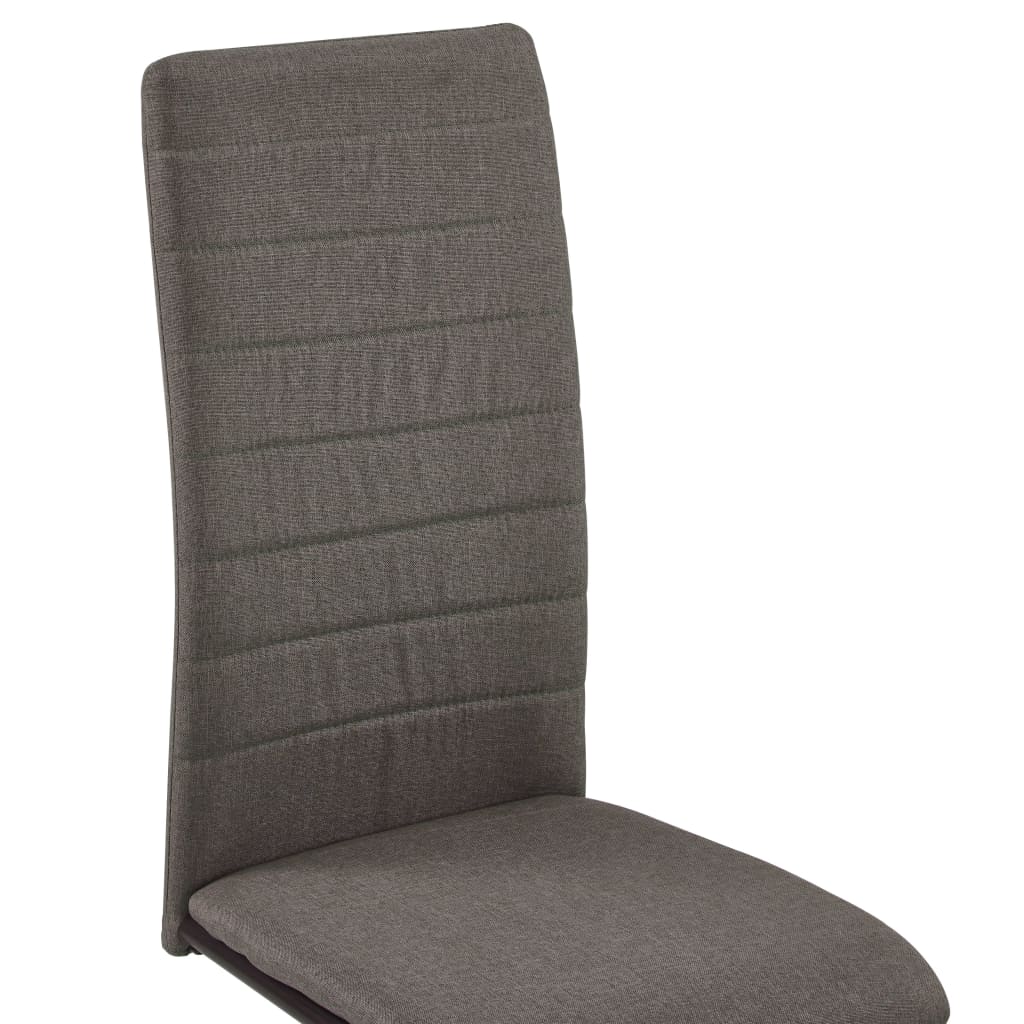 vidaXL Jedálenské stoličky, perová kostra 2 ks, sivohnedé, látka