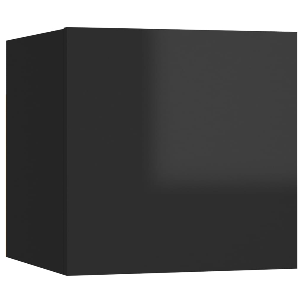 vidaXL Nástenná TV skrinka lesklá čierna 30,5x30x30 cm