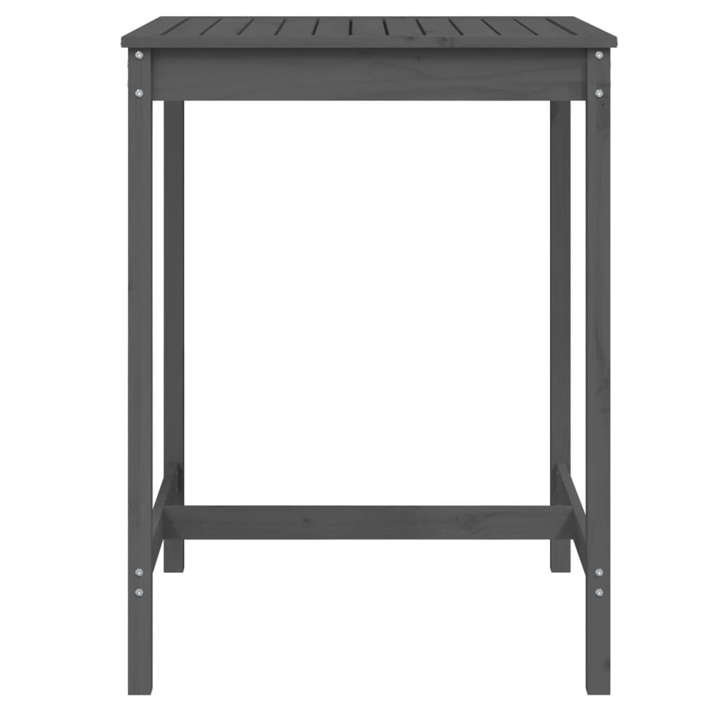 vidaXL Záhradný stolík sivý 82,5x82,5x110 cm borovicový masív