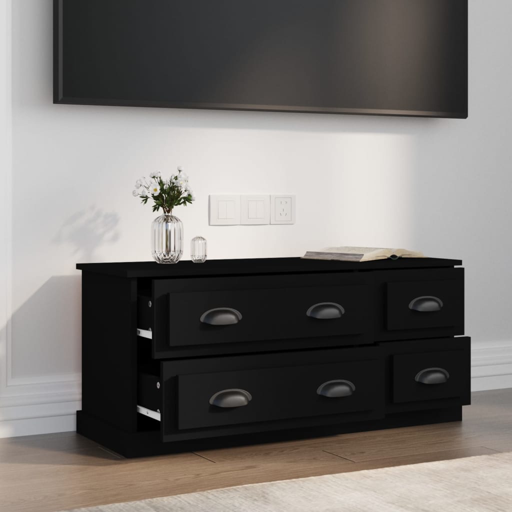 vidaXL TV skrinka čierna 100x35,5x45 cm kompozitné drevo