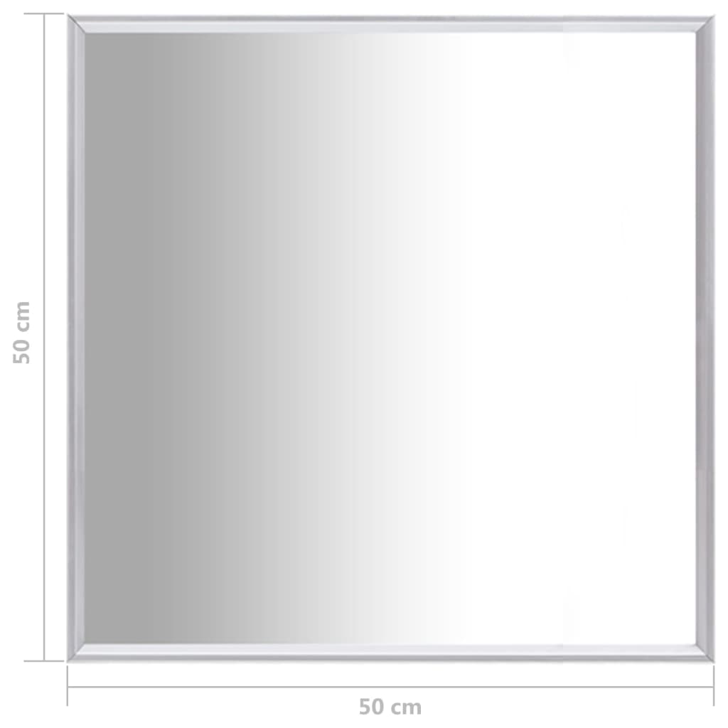 vidaXL Zrkadlo strieborné 50x50 cm