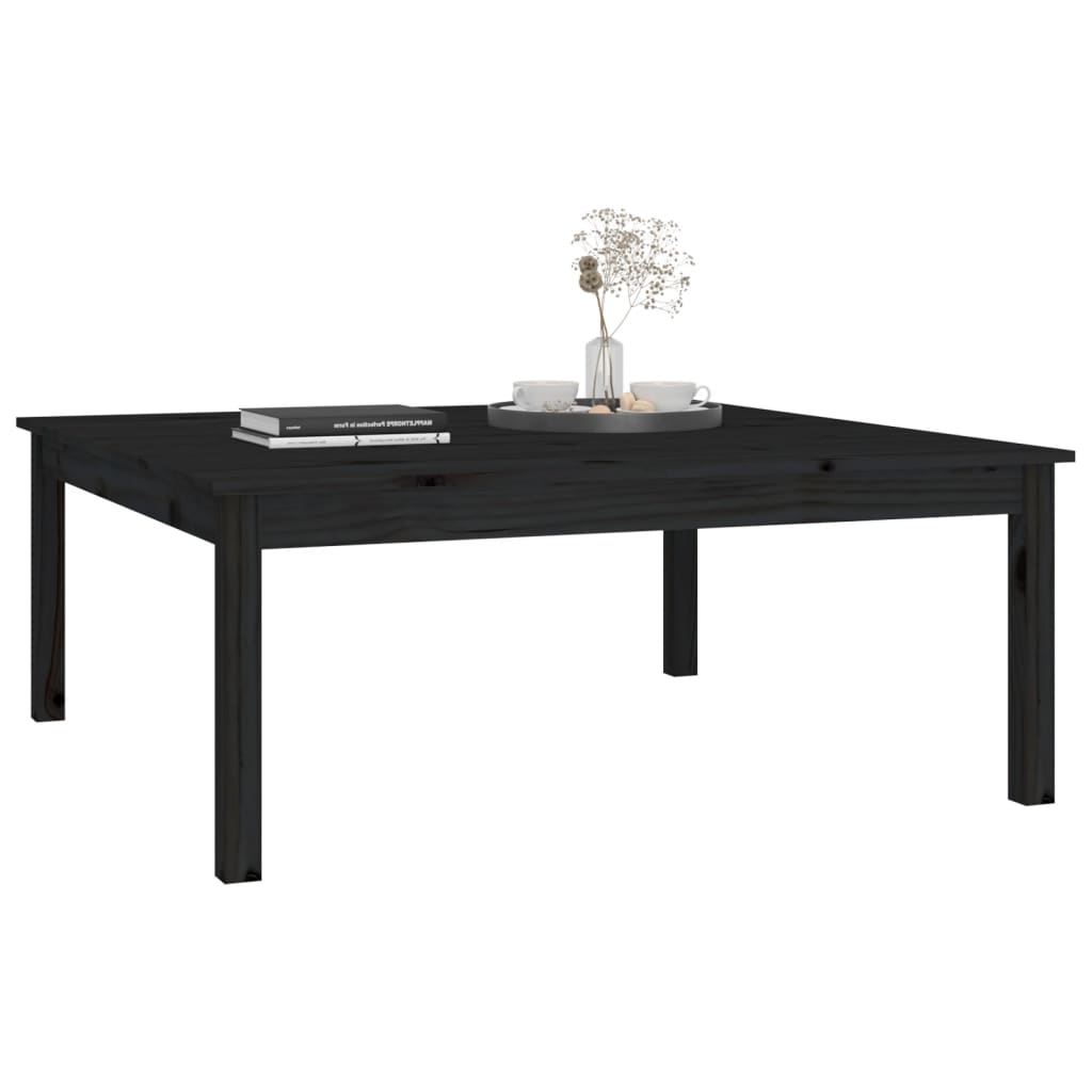 vidaXL Konferenčný stolík čierny 100x100x40 cm borovicový masív