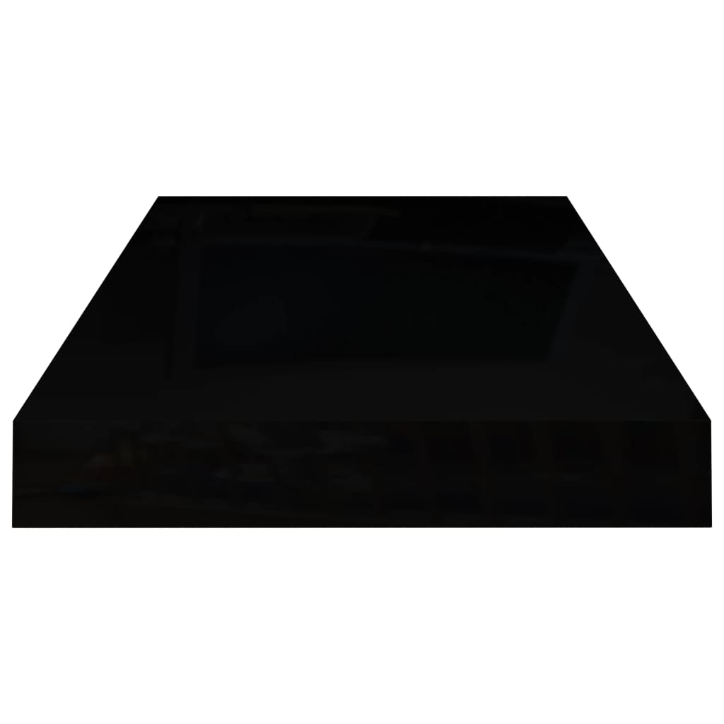 vidaXL Plávajúce nástenné police 4 ks, lesklé čierne 50x23x3,8 cm, MDF