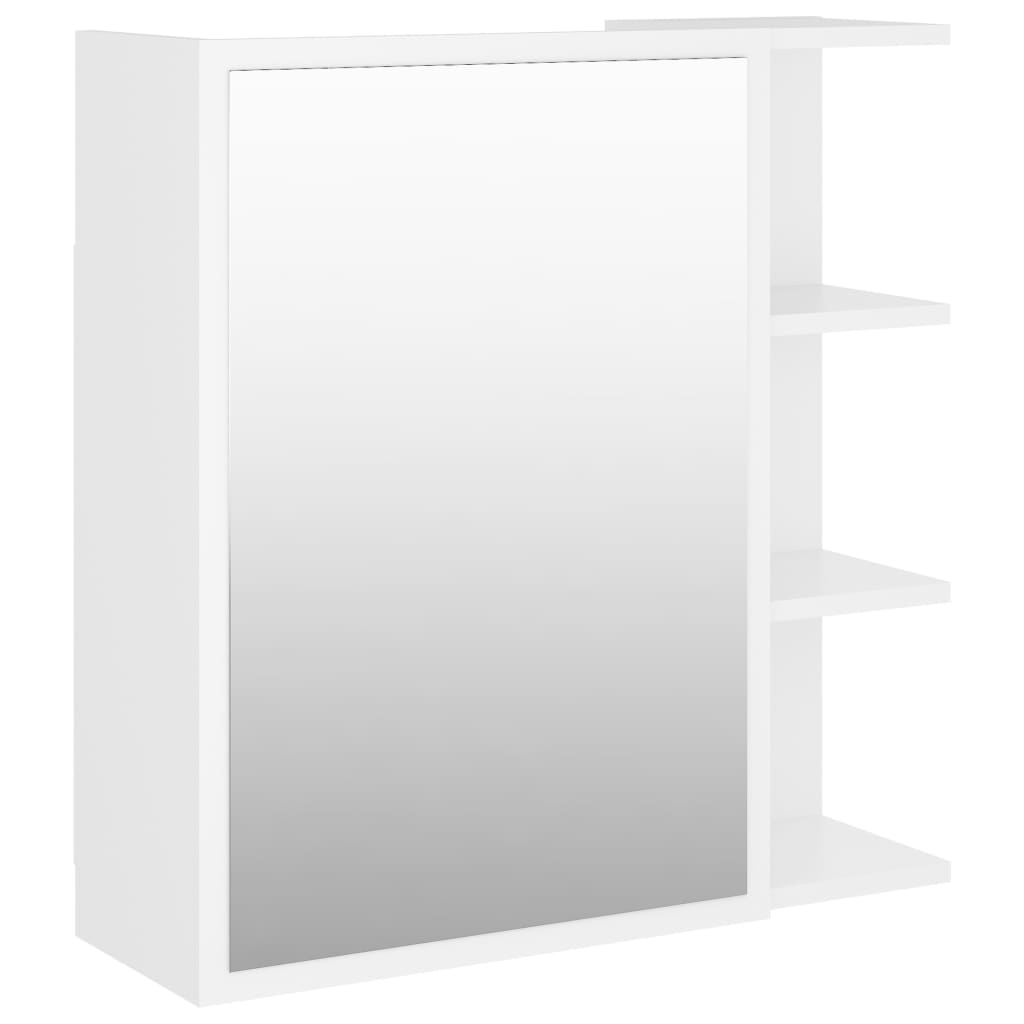 vidaXL Skrinka so zrkadlom, biela 62,5x20,5x64 cm, kompozitné drevo