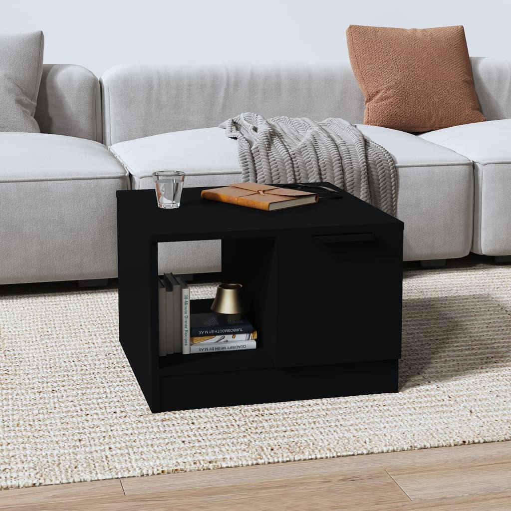 vidaXL Konferenčný stolík čierny 50x50x36 cm spracované drevo