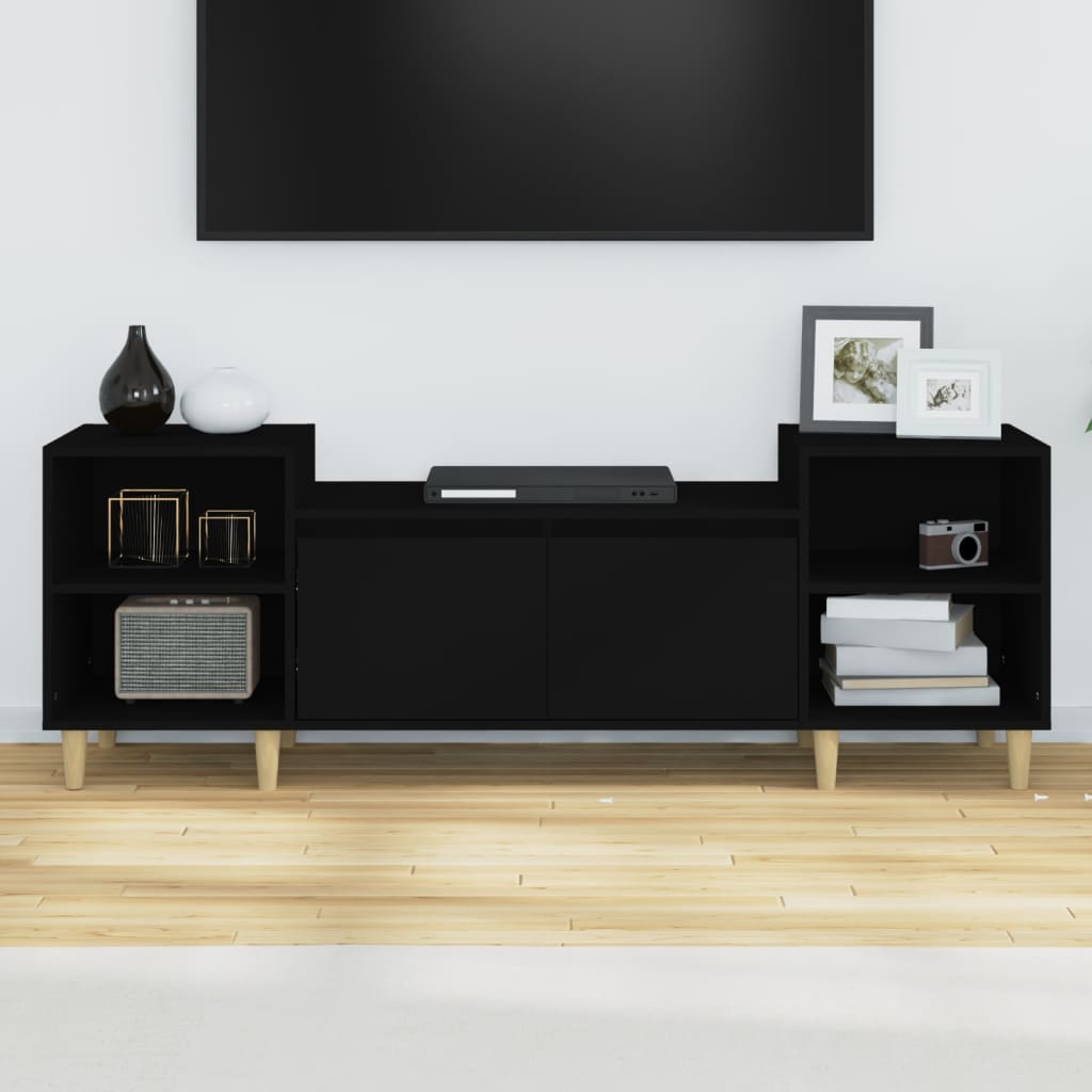 vidaXL TV skrinka čierna 160x35x55 cm spracované drevo