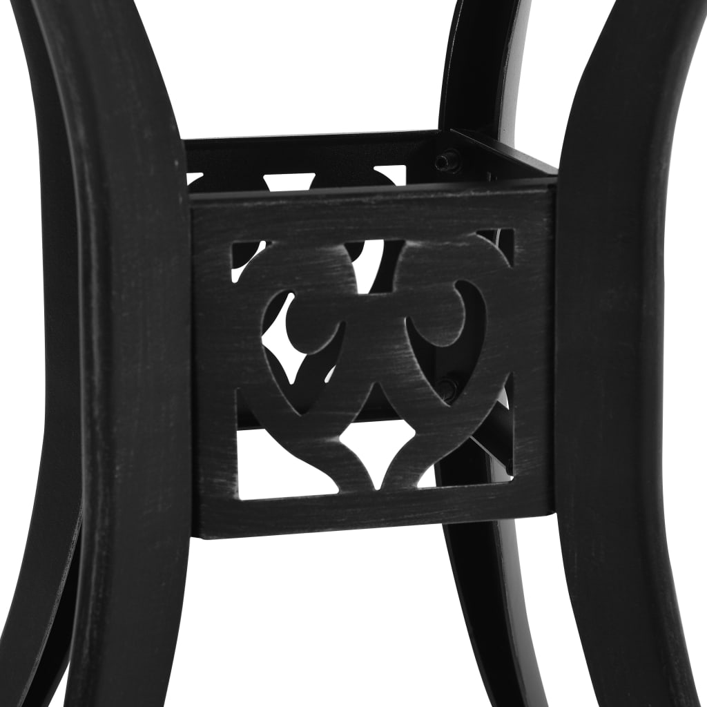 vidaXL Záhradný stôl čierny 78x78x72 cm liaty hliník