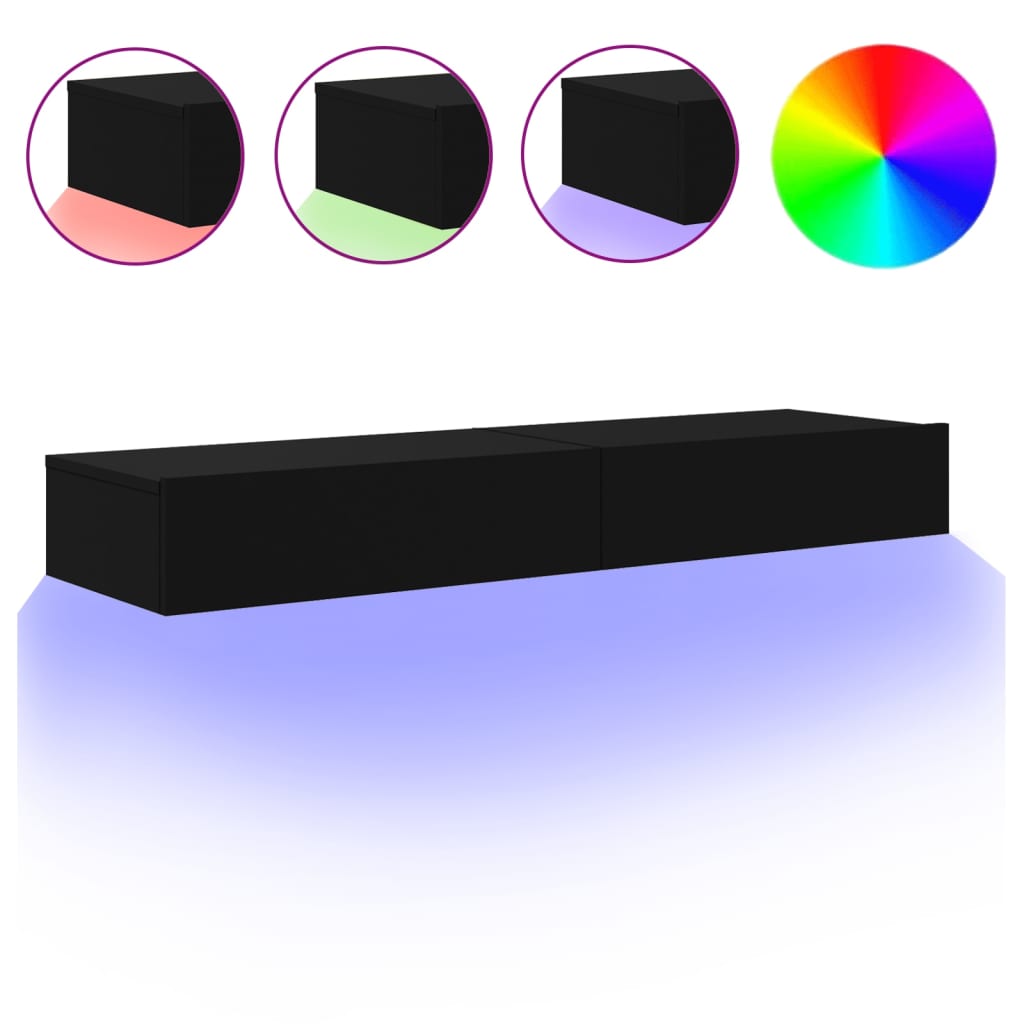 vidaXL TV skrinky s LED svetlami 2 ks čierne 60x35x15,5 cm