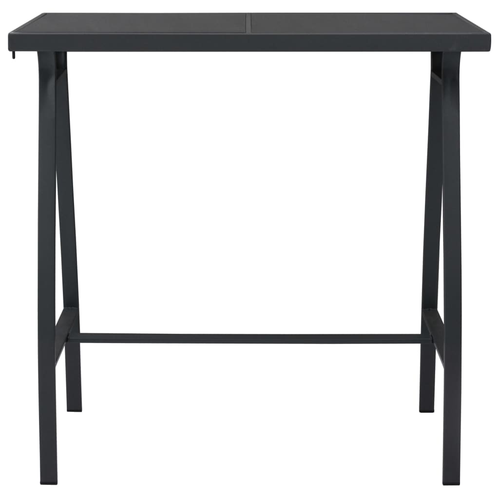 vidaXL Záhradný barový stôl čierny 110x60x110 cm tvrdené sklo