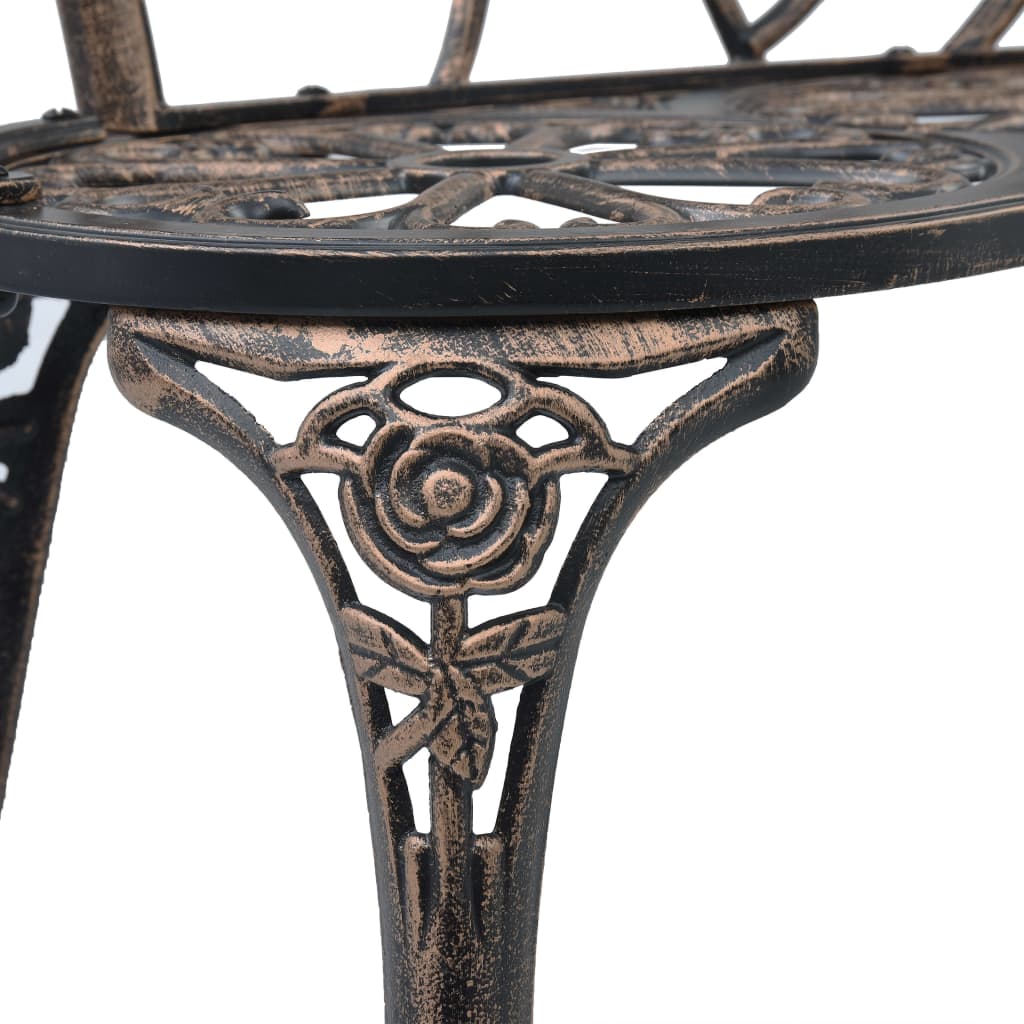 vidaXL Bistro lavička 100 cm, bronzová, odlievaný hliník