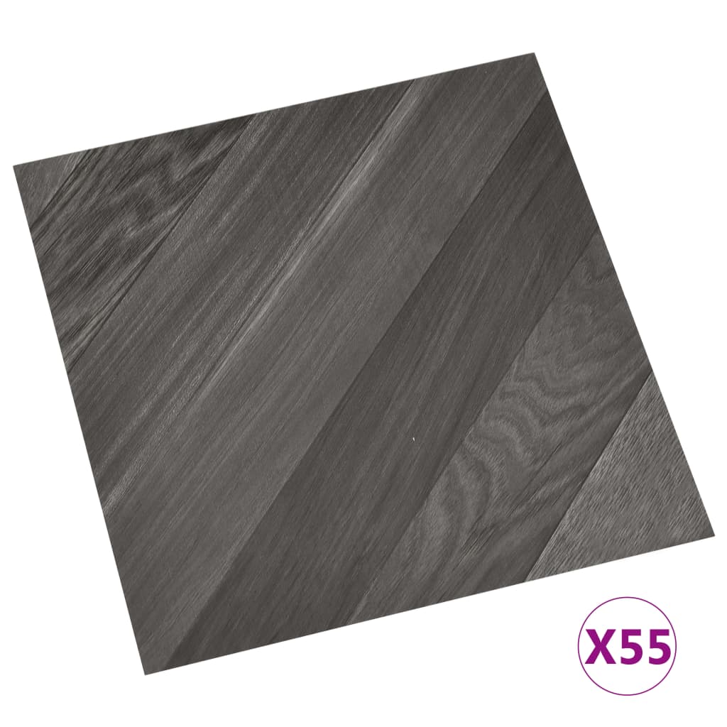 vidaXL Samolepiace podlahové dosky 55 ks, PVC 5,11 m², sivé, pruhy