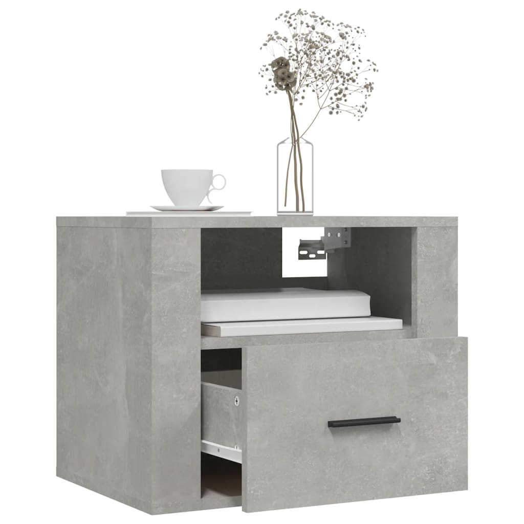 vidaXL Nástenný nočný stolík betónový sivý 50x36x40 cm