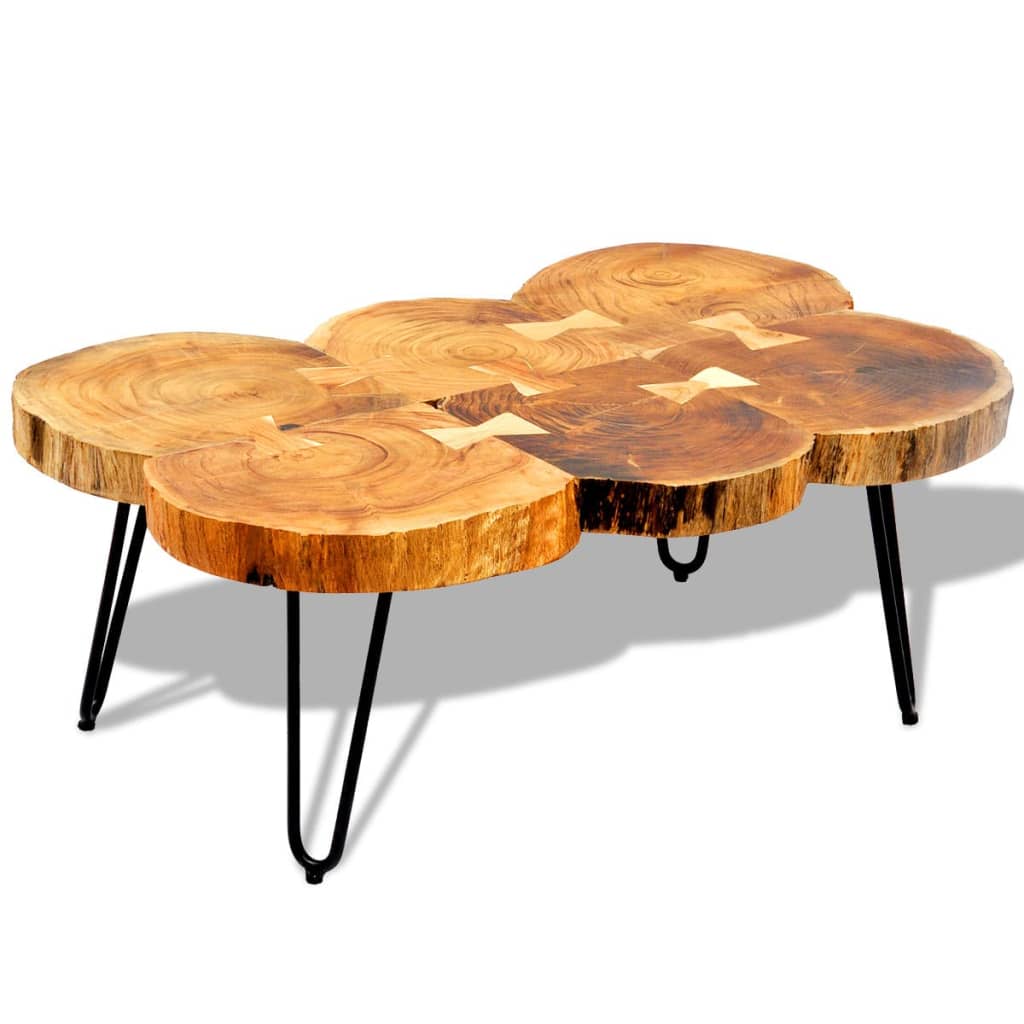 vidaXL Konferenčný stolík 35 cm, 6 kmeňov, drevený masív sheesham