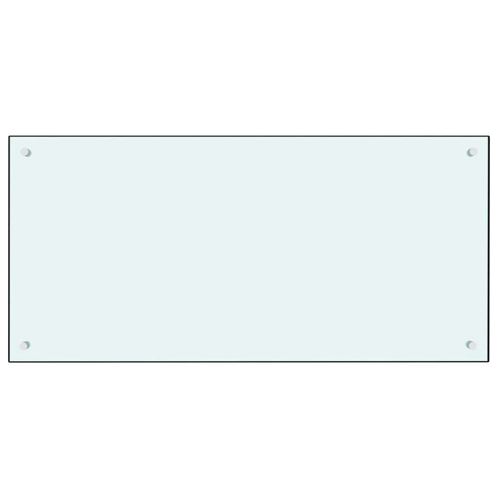 vidaXL Kuchynská zástena, biela 100x50 cm, tvrdené sklo