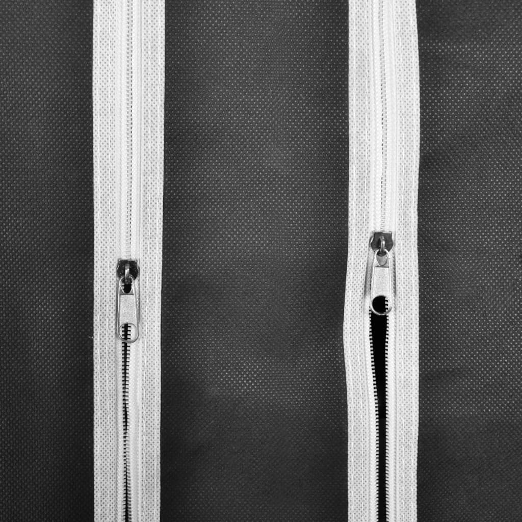 vidaXL Látkový šatník s priečinkami a tyčami 45x150x176 cm, čierny