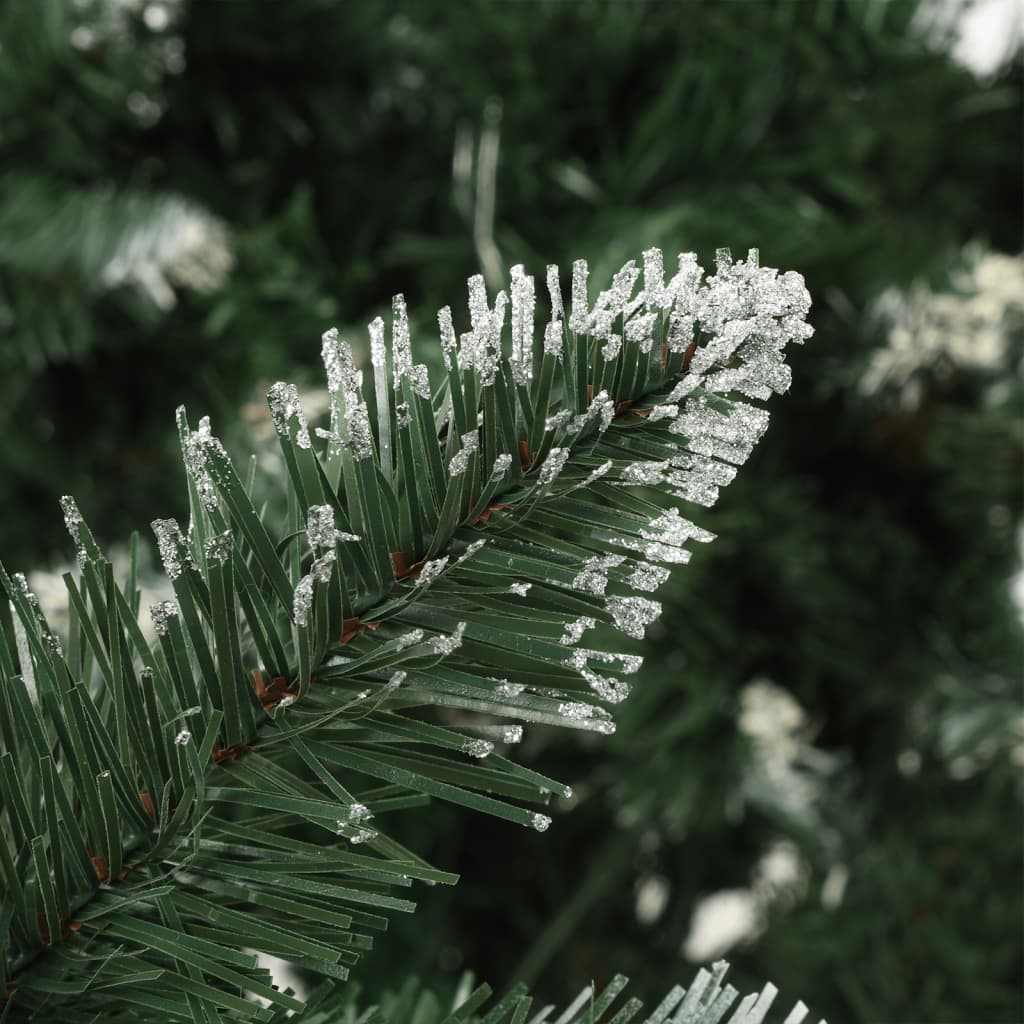 vidaXL Osvetlený umelý vianočný stromček so šiškami 210 cm
