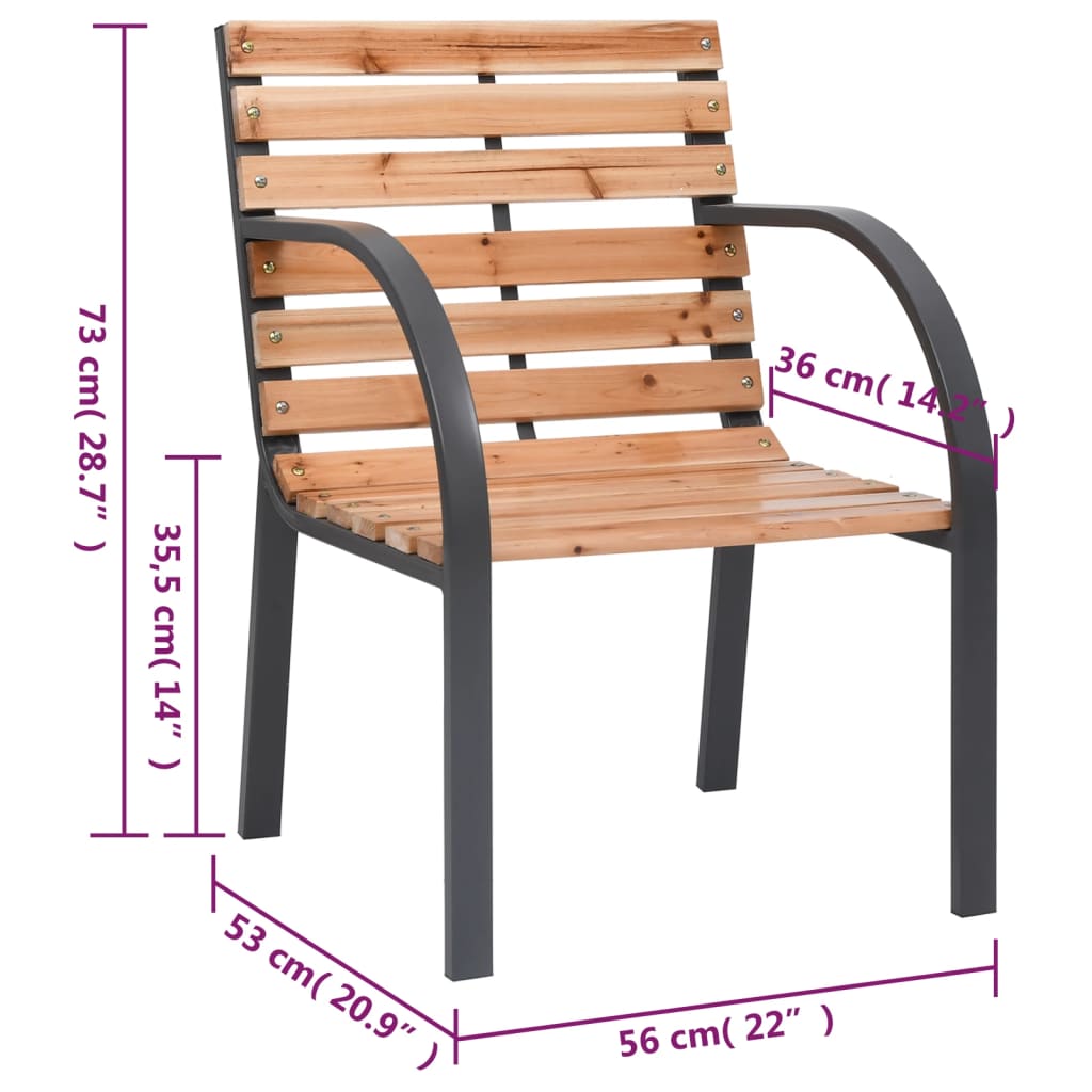 vidaXL Záhradné stoličky 2 ks jedľové masívne drevo