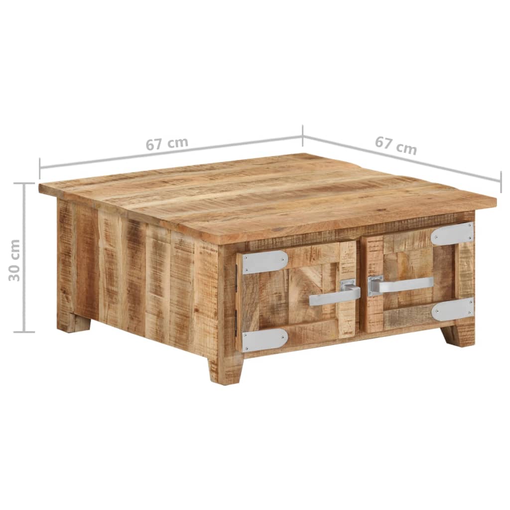 vidaXL Konferenčný stolík 67x67x30 cm masívne mangovníkové drevo