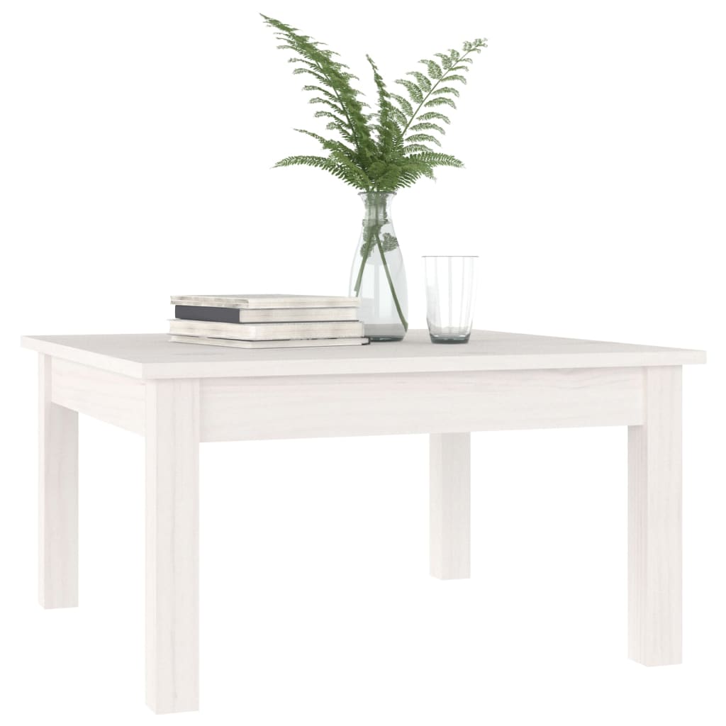 vidaXL Konferenčný stolík biely 55x55x30 cm borovicový masív
