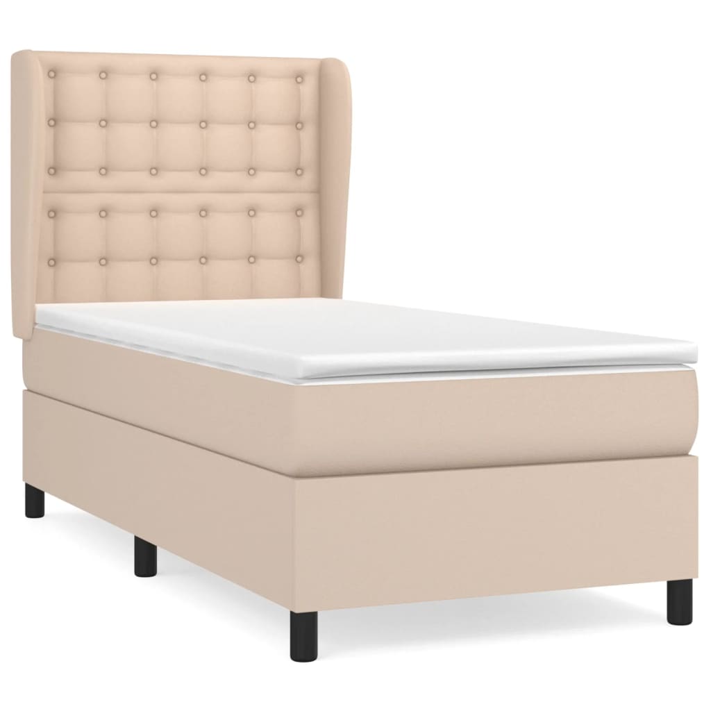 vidaXL Boxspring posteľ s matracom kapučínová 80x200 cm umelá koža