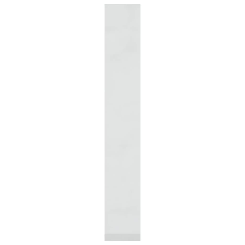 vidaXL Knižnica/deliaca stena lesklá biela 60x30x198 cm