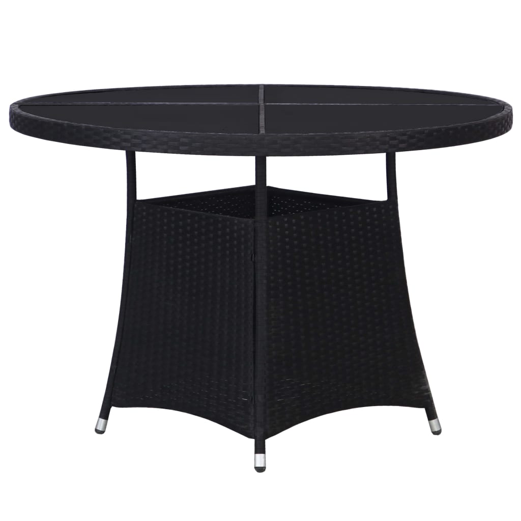 vidaXL Záhradný stôl čierny 110x74 cm polyratanový