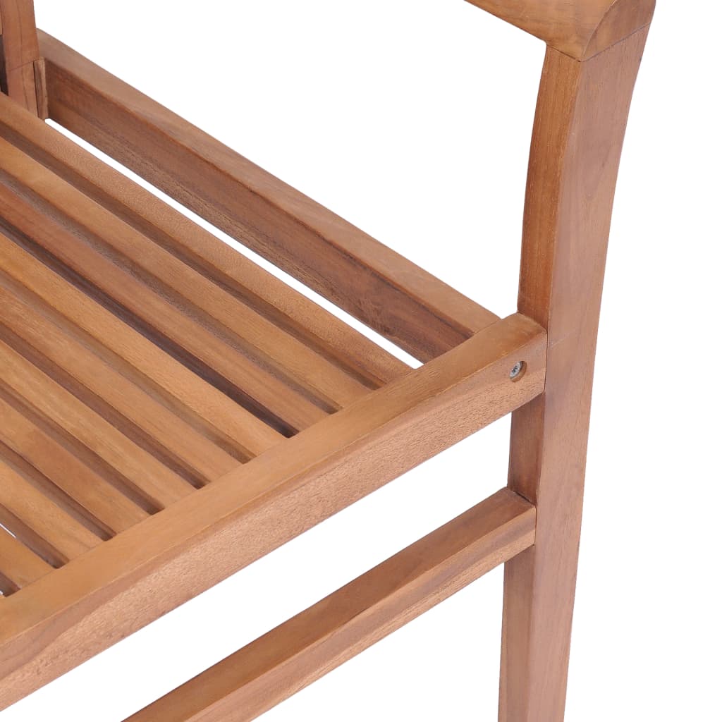 vidaXL Jedálenské stoličky 2 ks krémovo-biele podložky tíkový masív