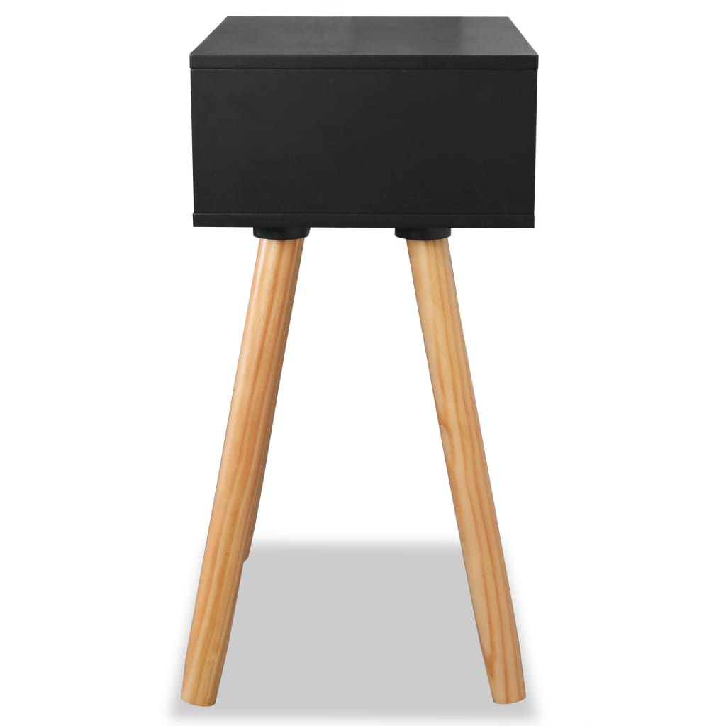 vidaXL Čierne nočné stolíky, 2 ks, masívne borovicové drevo, 40x30x61 cm