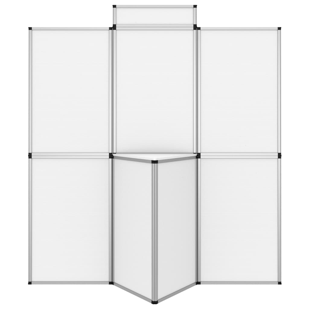 vidaXL 8-panelová skladacia výstavná stena so stolom 181x200 cm biela