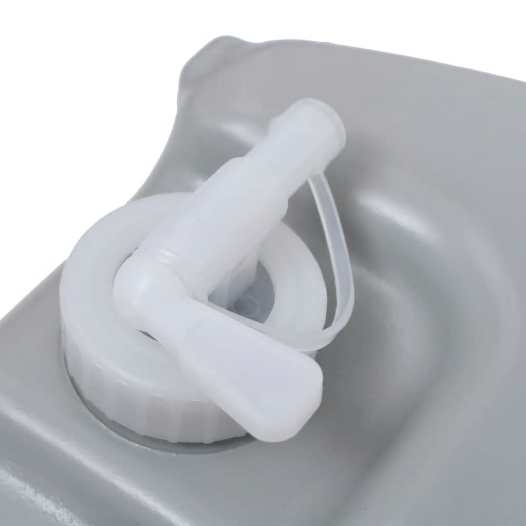 vidaXL Kempingový stojan na umývanie rúk s nádržou na kolieskach sivý