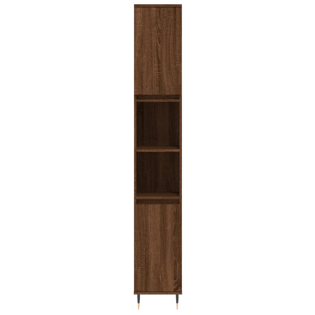 vidaXL Kúpeľňová skrinka hnedý dub 30x30x190 cm spracované drevo