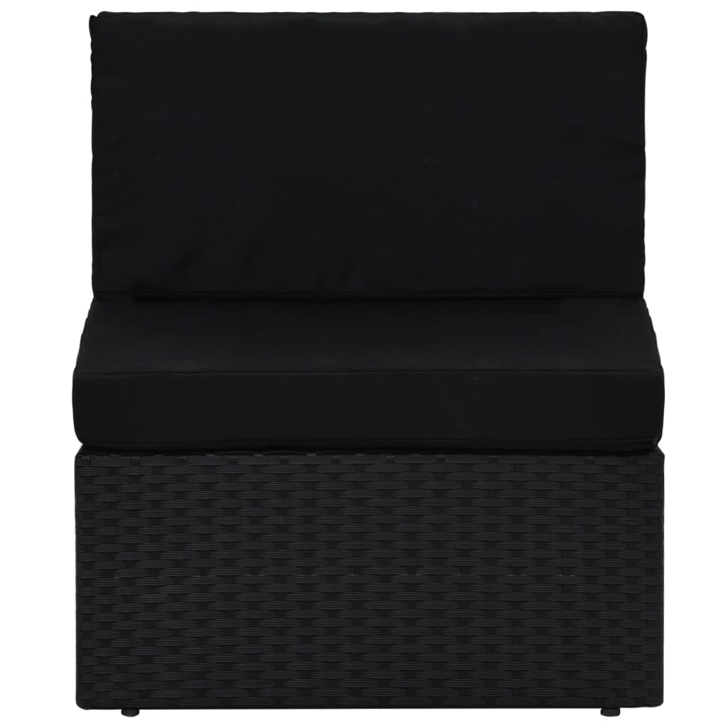 vidaXL 7-dielna záhradná sedacia súprava s vankúšmi čierna polyratan
