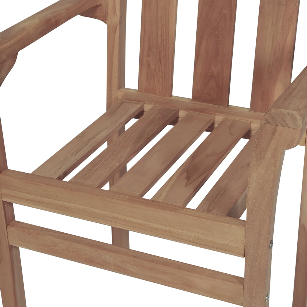 vidaXL Stohovateľné záhradné stoličky 4 ks tíkový masív