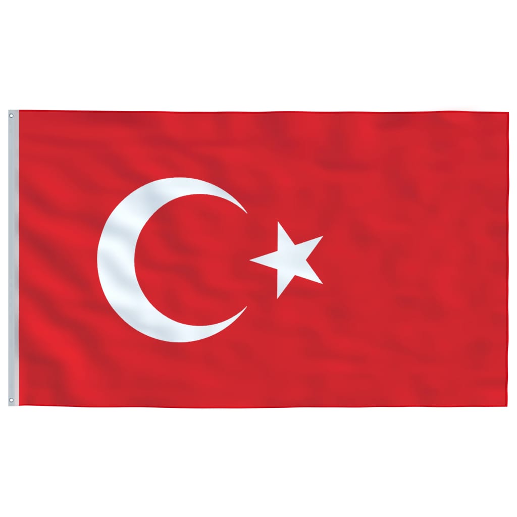 vidaXL Turecká vlajka a tyč 6,23 m hliník