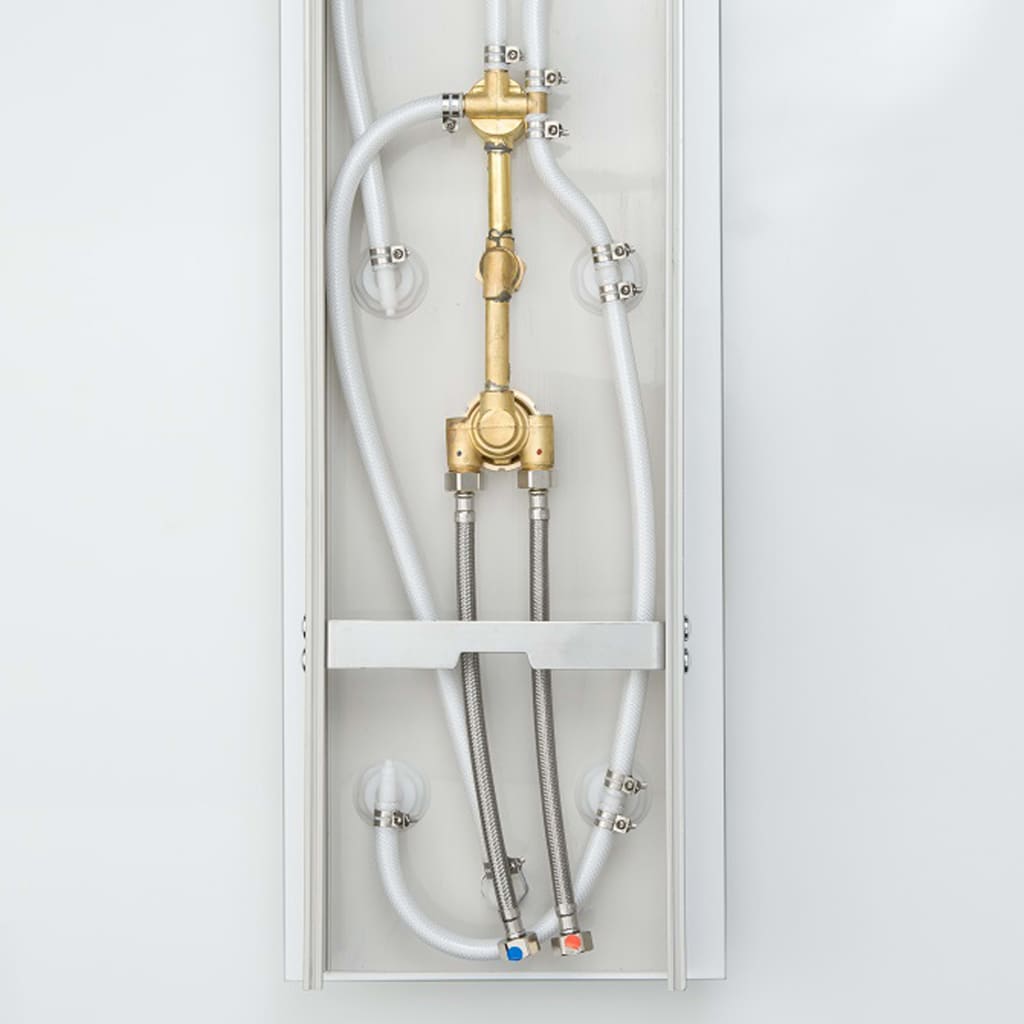 SCHÜTTE Sklenený sprchový panel termostatická batéria LANZAROTE biely