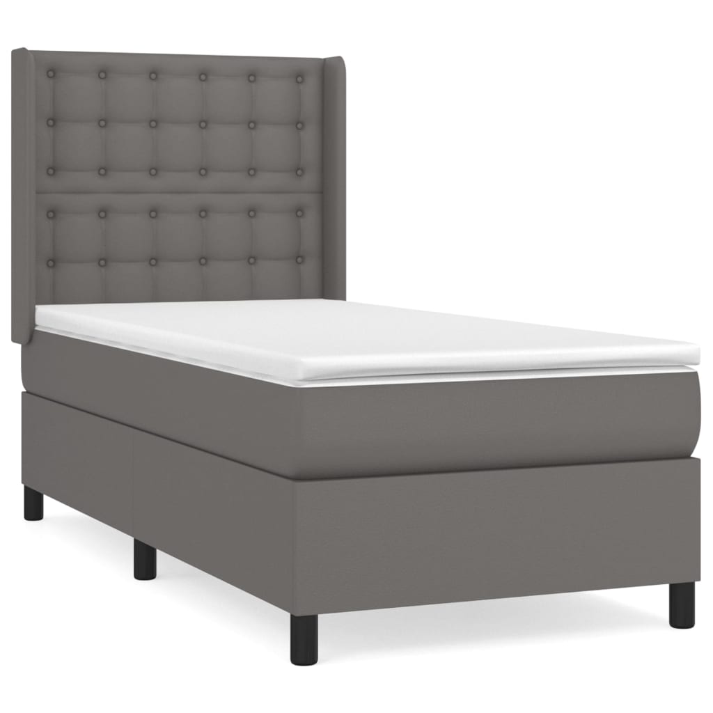 vidaXL Boxspring posteľ s matracom sivá 100x200 cm umelá koža
