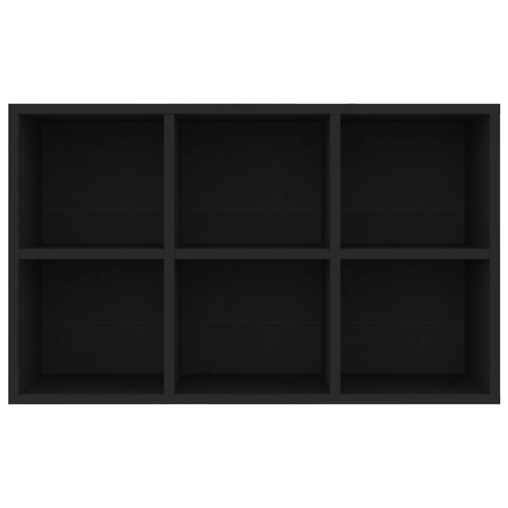 vidaXL Knižnica/komoda, čierna 66x30x98 cm, kompozitné drevo