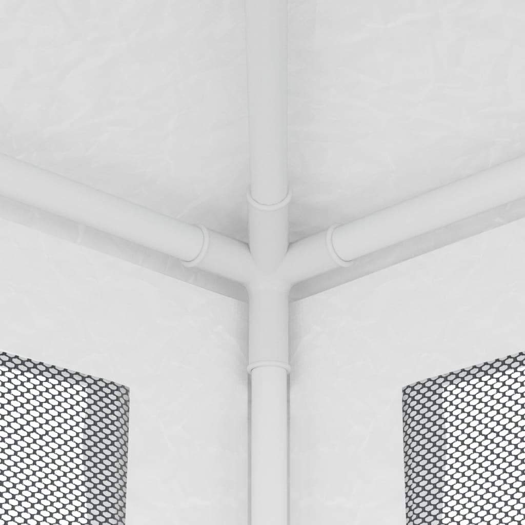 vidaXL Párty stan so 4 sieťkovanými bočnými stenami 2,5x2,5 m biely