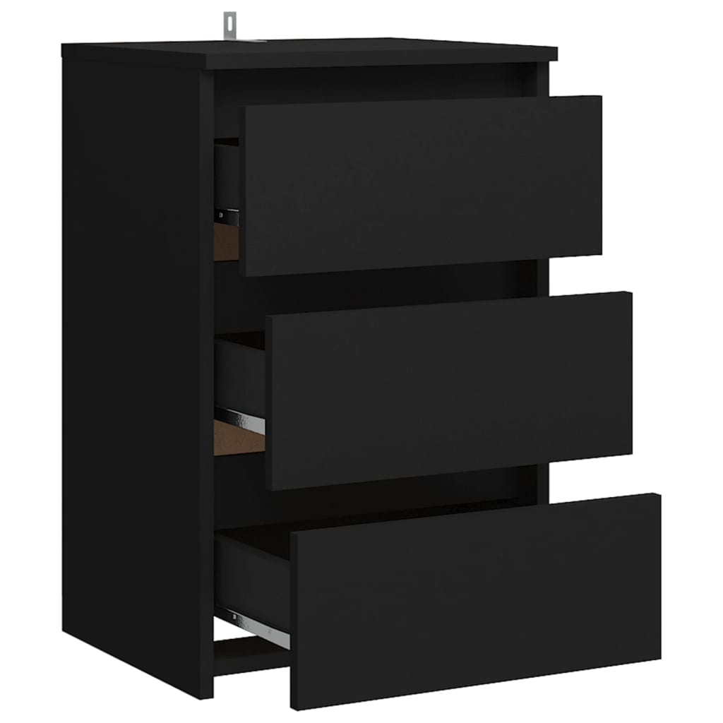 vidaXL Nočný stolík, čierny 40x35x62,5 cm, kompozitné drevo