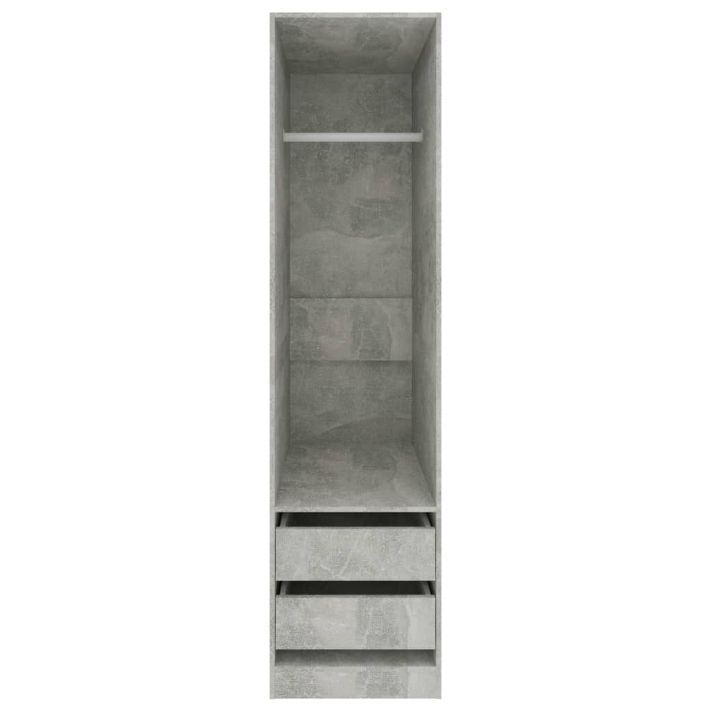 vidaXL Šatník so zásuvkami betónovo-sivý 50x50x200 cm drevotrieska