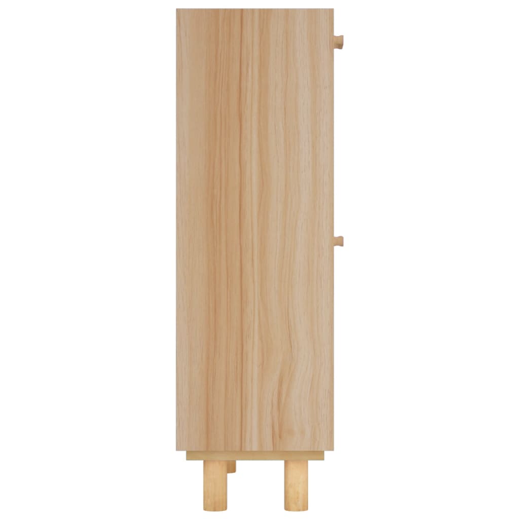 vidaXL Botník hnedý 52x25x80 cm spracované drevo a prírodný ratan