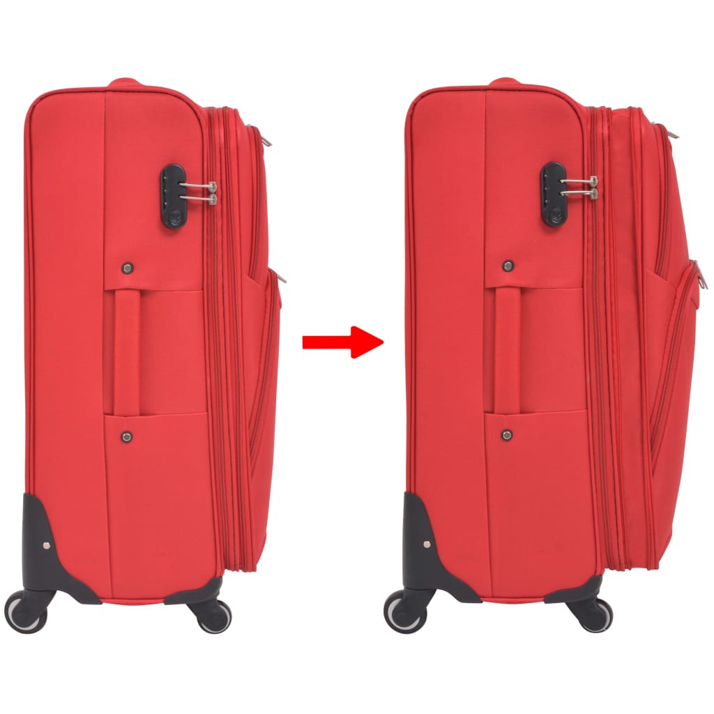 vidaXL Sada 3 cestovných kufrov, červená