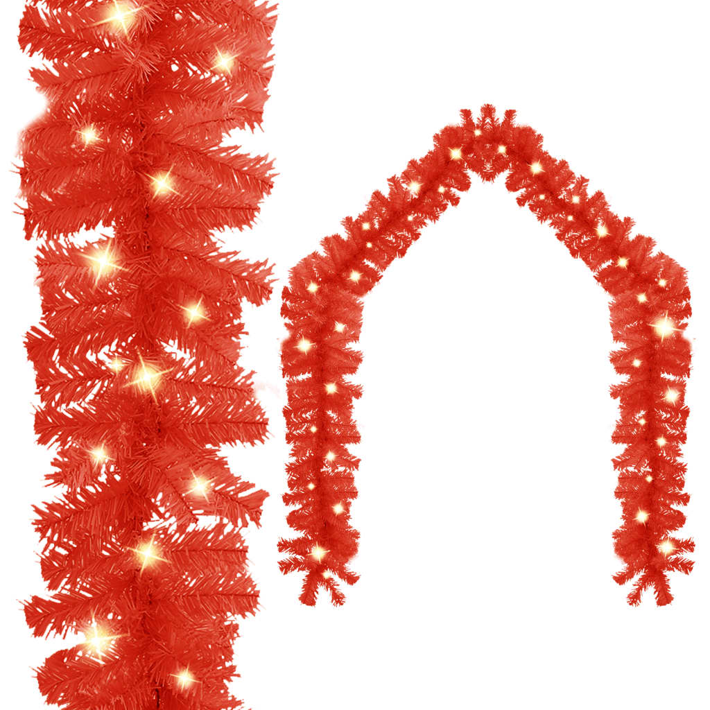 vidaXL Vianočná girlanda s LED svetielkami 5 m červená