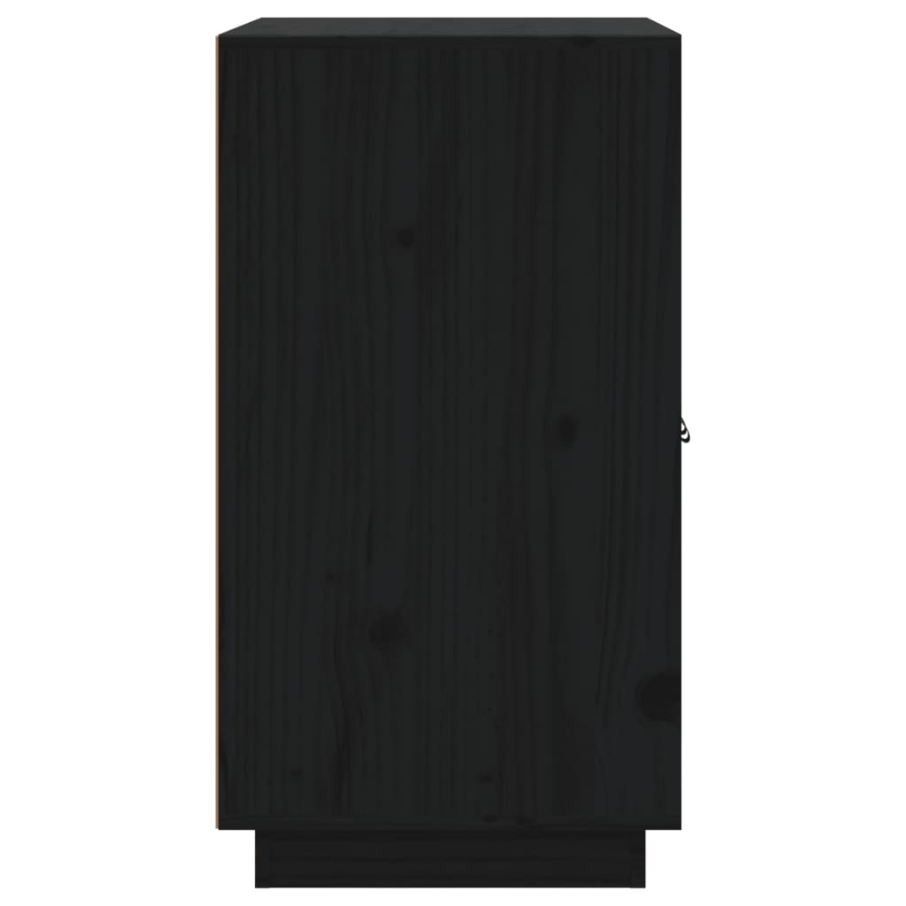 vidaXL Komoda, čierna 65,5x40x75 cm, borovicový masív
