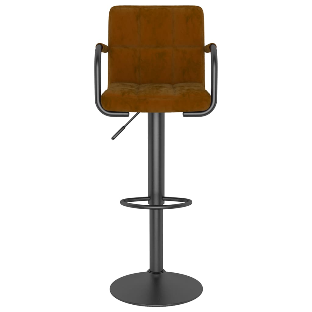 vidaXL Barové stoličky 2 ks hnedé zamatové
