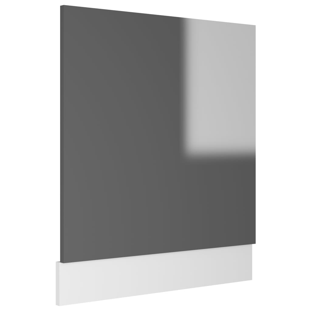 vidaXL Dvierka na umývačku, lesklé sivé 59,5x3x67 cm, drevotrieska