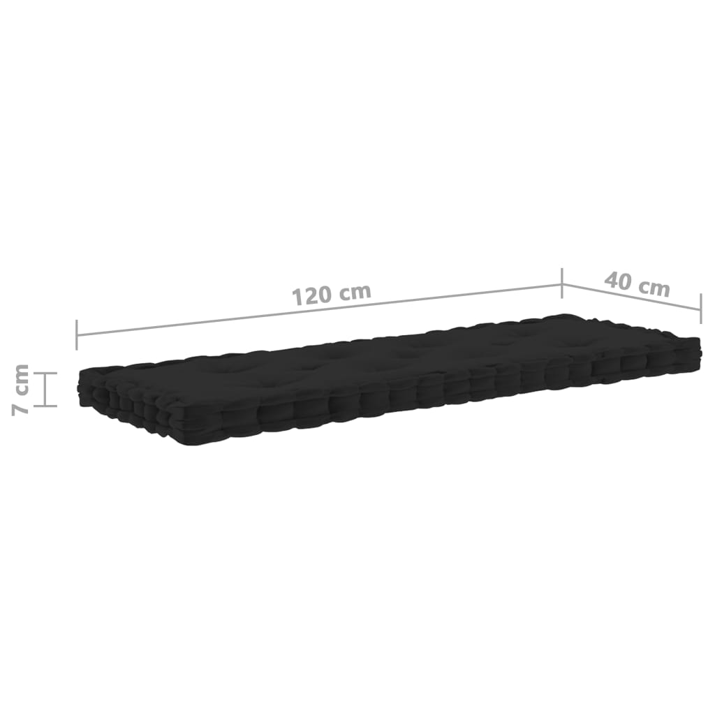 vidaXL Podlahové podložky na paletový nábytok 7 ks čierne bavlna