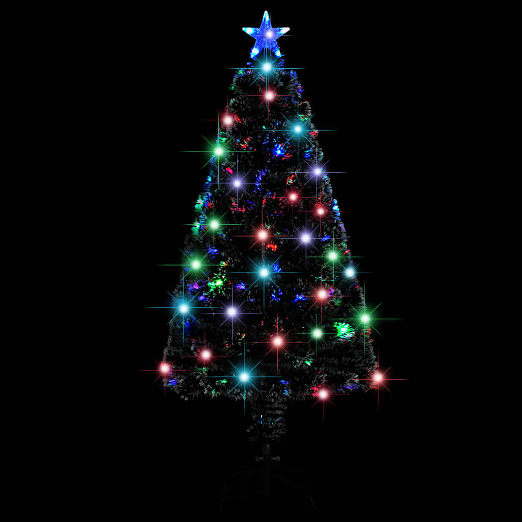 vidaXL Osvetlený vianočný stromček so stojanom 120 cm, optické vlákno