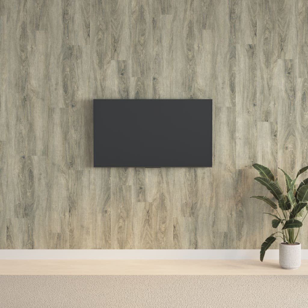 vidaXL Nástenné panely vzhľad dreva sivé PVC 2,06 m²