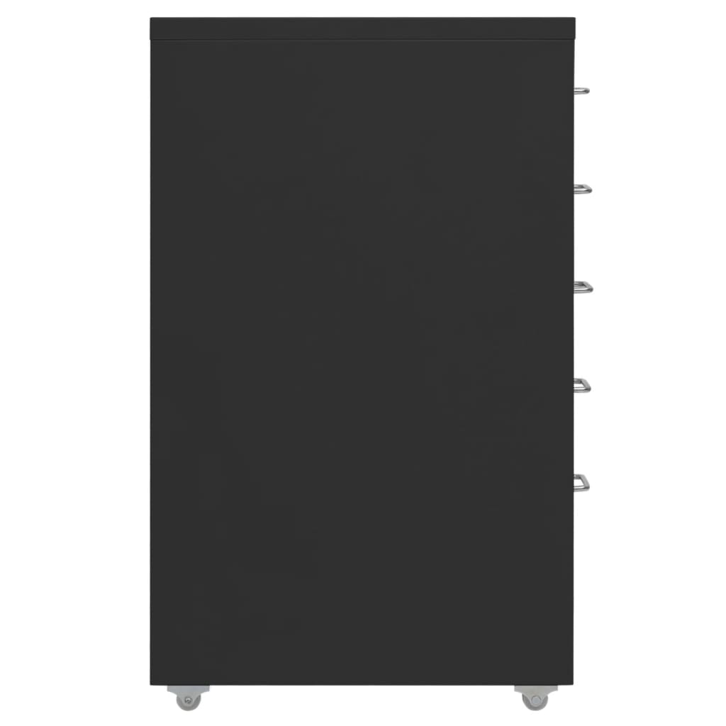 vidaXL Mobilná kartotéka čierna 28x41x69 cm kov
